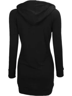 Women's Casual Dress Hoodie Dress Winter Dress Mini Dress Pocket Outdoor Daily Going Out Active Fashion Hooded Long Sleeve 2023 Loose Fit Black Red Navy Blue Color S M L XL XXL Size -Tesla Style nlcqtx1693559090301