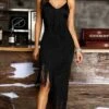 Women's Party Dress Fringe Dress Cocktail Dress Midi Dress Black Sleeveless Pure Color Tassel Fringe Fall Winter Autumn Spaghetti Strap Fashion 2023 S M L XL -Tesla Style nniilw1694166360582