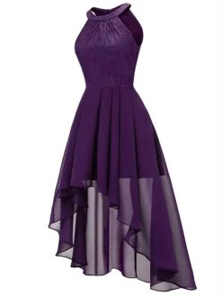 Women's Party Dress Lace Dress Homecoming Dress Midi Dress Pink Wine Purple Sleeveless Pure Color Lace Summer Spring Crew Neck Party Birthday Evening Party Wedding Guest 2023 S M L XL 2XL -Tesla Style nnpnef1675674070301