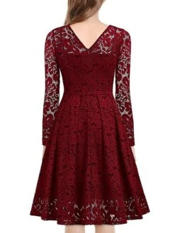 Women‘s Party Dress Wedding Guest Dress Lace Dress Dress Knee Length Dress Black Wine Navy Blue Long Sleeve Pure Color Lace Winter Fall Spring V Neck Elegant Winter Dress Office 2023 S M L XL XXL 3XL 18 Women‘s Party Dress Wedding Guest Dress Lace Dress Dress Knee Length Dress Black Wine Navy Blue Long Sleeve Pure Color Lace Winter Fall Spring V Neck Elegant Winter Dress Office 2023 S M L XL XXL 3XL -Tesla Style nnxyty1635935567991