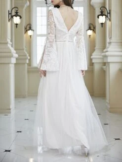 Women's Prom Dress Party Dress Lace Dress Long Dress Maxi Dress White Long Sleeve Pure Color Lace Summer Spring Fall V Neck Party Evening Party Wedding Guest Summer Dress 2023 S M L XL 8 Women's Prom Dress Party Dress Lace Dress Long Dress Maxi Dress White Long Sleeve Pure Color Lace Summer Spring Fall V Neck Party Evening Party Wedding Guest Summer Dress 2023 S M L XL -Tesla Style ntqiom1690857863923