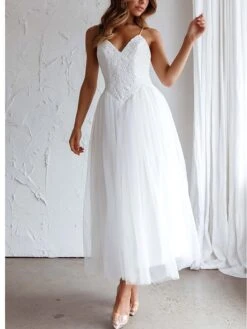 Women's Party Dress Lace Dress Vintage Dress Midi Dress White Pink Sleeveless Floral Lace Summer Spring Autumn V Neck Vintage Birthday Vacation 2023 S M L XL XXL 13 Women's Party Dress Lace Dress Vintage Dress Midi Dress White Pink Sleeveless Floral Lace Summer Spring Autumn V Neck Vintage Birthday Vacation 2023 S M L XL XXL -Tesla Style ntvvvs1688023799652