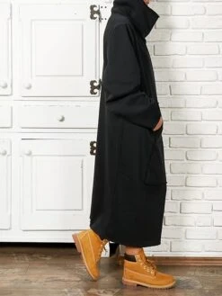 Women's Sweatshirt Dress Casual Dress Midi Dress Fashion Daily Outdoor Vacation Going Out Turtleneck Pocket Solid Color Regular Fit Black Yellow Purple S M L XL XXL -Tesla Style nwjity1697541677362