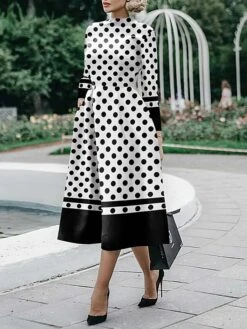 Women's Sheath Dress Midi Dress Midi Dress Black White Red Long Sleeve Floral Ruched Fall Winter Autumn Shirt Collar Stylish Winter Dress Fall Dress 2023 S M L XL XXL 3XL -Tesla Style nxnygz1664281791933