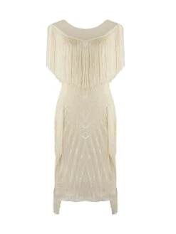 Women‘s Halloween Dress Party Dress Fringe Dress Sequin Dress Midi Dress Green Black Gold Short Sleeve Striped Sequins Spring Fall Crew Neck 1920s Party 2023 Style M L XL XXL 3XL -Tesla Style odepgc1660818765877