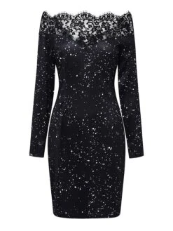 Women‘s Party Dress Wedding Guest Dress Lace Dress Black Dress Bodycon Long Sleeve Pure Color Lace Fall Spring Off Shoulder Party Winter Dress Evening Party 2022 S M L XL XXL 14 Women‘s Party Dress Wedding Guest Dress Lace Dress Black Dress Bodycon Long Sleeve Pure Color Lace Fall Spring Off Shoulder Party Winter Dress Evening Party 2022 S M L XL XXL -Tesla Style odtnez1677574841007