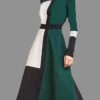 Women's Work Dress Swing Dress Emerald Green Dress Midi Dress Green Long Sleeve Color Block Print Fall Winter Autumn Crew Neck Stylish Winter Dress Fall Dress 2023 S M L XL XXL 3XL 4XL 5XL