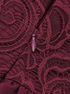 Women's Party Dress Homecoming Dress Cocktail Dress Midi Dress Wine Dark Blue Sleeveless Pure Color Lace Summer Spring V Neck Fashion Wedding Guest Birthday Vacation 2023 S M L XL 2XL -Tesla Style ofopwl1678950785466