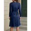 Women's Party Dress Cocktail Dress Sheath Dress Midi Dress Black Blue Green Long Sleeve Pure Color Ruched Fall Winter Autumn Crew Neck Fashion Evening Party Vacation 2023 S M L XL -Tesla Style ojmvyg1695640281659