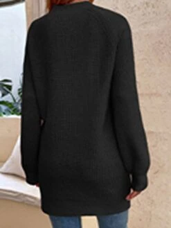 Women's Sweater Dress Winter Dress Jumper Dress Mini Dress Button Daily Date Going Out Active Fashion Crew Neck Long Sleeve 2023 Loose Fit Black Pink Color S M L XL Size -Tesla Style okskfh1692858952553