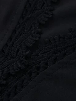 Women's Party Dress Lace Dress Work Dress Midi Dress Black White Long Sleeve Pure Color Lace Fall Winter V Neck Fashion Winter Dress Office Fall Dress 2023 S M L XL -Tesla Style oopcxy1693290069567