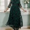 Women's Party Dress Lace Dress Wedding Guest Dress Long Dress Maxi Dress Green 3/4 Length Sleeve Pure Color Lace Spring Fall Winter Crew Neck Fashion Wedding Guest Evening Party Vacation 2023 S M L 2 Women's Party Dress Lace Dress Wedding Guest Dress Long Dress Maxi Dress Green 3/4 Length Sleeve Pure Color Lace Spring Fall Winter Crew Neck Fashion Wedding Guest Evening Party Vacation 2023 S M L -Tesla Style oouktv1696843579809
