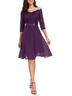 Women's Party Dress Lace Dress Cocktail Dress Midi Dress Black Wine Navy Blue 3/4 Length Sleeve Pure Color Lace Spring Fall Winter Crew Neck Fashion Winter Dress Wedding Guest Vacation 2023 S M L XL 26 Women's Party Dress Lace Dress Cocktail Dress Midi Dress Black Wine Navy Blue 3/4 Length Sleeve Pure Color Lace Spring Fall Winter Crew Neck Fashion Winter Dress Wedding Guest Vacation 2023 S M L XL -Tesla Style opidux1692179552411