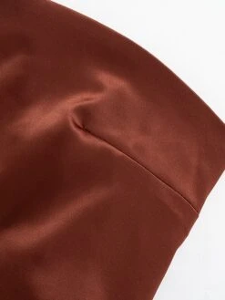 Women‘s Prom Party Dress Wedding Guest Stain Maxi Long Dress Pink Yellow Brown Sleeveless Pure Color Backless Spring Summer Strapless Sexy Mature Party Slim 2023 S M L -Tesla Style otklax1657621992374