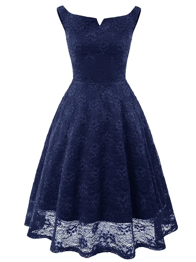 Women's Party Dress Lace Dress Cocktail Dress Midi Dress Wine Navy Blue Sleeveless Pure Color Backless Spring Fall Winter Off Shoulder Fashion Winter Dress Wedding Guest Vacation 2023 S M L XL XXL 10 Women's Party Dress Lace Dress Cocktail Dress Midi Dress Wine Navy Blue Sleeveless Pure Color Backless Spring Fall Winter Off Shoulder Fashion Winter Dress Wedding Guest Vacation 2023 S M L XL XXL - Image 8