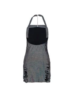 Women's Party Dress Sequin Dress Black Dress Mini Dress White-1 Black-2 Sleeveless Pure Color Sequins Summer Spring Cowl Neck Hot Summer Dress Slim 2022 S M L XL XXL -Tesla Style owbxeg1681203746381