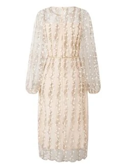 Women's Party Dress Lace Dress Sheath Dress Knee Length Dress White Long Sleeve Pure Color Lace Winter Fall Spring Crew Neck Elegant Winter Dress Birthday Wedding Guest 2023 S M L XL -Tesla Style oylakg1684134736730