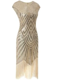 Women‘s Halloween Dress Party Dress Fringe Dress Sequin Dress Midi Dress Silver Black White Sleeveless Floral Sequins Summer Spring Fall Crew Neck Party Party Summer Dress 2023 XS S M L XL XXL -Tesla Style ozfwod1639031522781