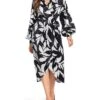 Women's Work Dress Semi Formal Dress Wrap Dress Fashion Midi Dress Lace Up Print V Neck Long Sleeve Leaf Loose Fit Black Fall Winter S M L XL XXL 1 Women's Work Dress Semi Formal Dress Wrap Dress Fashion Midi Dress Lace Up Print V Neck Long Sleeve Leaf Loose Fit Black Fall Winter S M L XL XXL -Tesla Style pdbfxd1693463832948