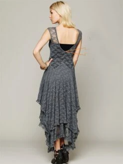 Women's Long Dress Maxi Dress Party Dress Lace Dress Black Dress Solid Color Fashion Modern Wedding Guest Graduation Going Out Lace Layered Short Sleeve Crew Neck Dress Regular Fit Black White Fuchsia -Tesla Style pdqqko1678781990890