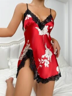 Women's Satin Dress Strap Dress Mini Dress Cute Sexy Lace Backless Leopard Strap Party Lounge Yellow Red 2023 Summer Spring S M L XL -Tesla Style pfkjbs1692787643348