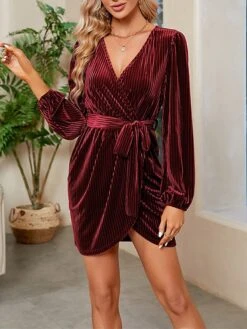 Women's Party Dress Velvet Dress Cocktail Dress Mini Dress Wine Long Sleeve Pure Color Lace Up Spring Fall Winter V Neck Fashion Winter Dress Wedding Guest Vacation 2023 S M L XL XXL 10 Women's Party Dress Velvet Dress Cocktail Dress Mini Dress Wine Long Sleeve Pure Color Lace Up Spring Fall Winter V Neck Fashion Winter Dress Wedding Guest Vacation 2023 S M L XL XXL -Tesla Style pfkyzh1692167106810
