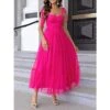 Women's Prom Dress Party Dress Cocktail Dress Midi Dress Rose Sleeveless Pure Color Ruched Fall Winter Autumn Spaghetti Strap Fashion Evening Party Vacation 2023 S M L -Tesla Style pgghqy1695635443209