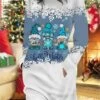 Women's Christmas Casual Dress Sweatshirt Dress Mini Dress Warm Fashion OutdoorHoliday Crew Neck Pocket Print Santa Claus Snowflake Loose Fit Burgundy Blue Green S M L XL XXL -Tesla Style pgvrsi1695644565848