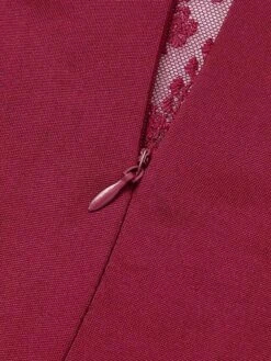 Women's Party Dress Lace Dress Long Dress Maxi Dress Blue Purple Wine Black 3/4 Length Sleeve Pure Color Lace Mesh Patchwork Fall Spring Crew Neck Hot Elegant Party Slim 2023 S M L XL XXL -Tesla Style phkkqy1678442486770