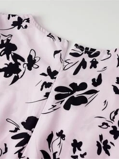 Women's Work Dress Semi Formal Dress Wrap Dress Fashion Mini Dress Lace Up Ruffle Crew Neck Long Sleeve Floral Regular Fit Black Pink Fuchsia Fall S M L XL XXL -Tesla Style pjqinz1693300595282