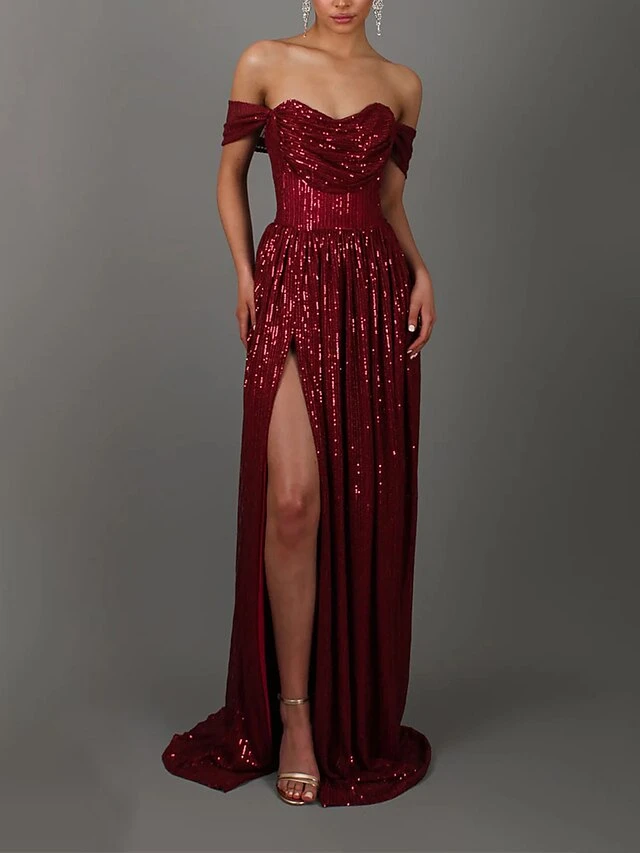 Women's Prom Dress Party Dress Sequin Dress Long Dress Maxi Dress Pink Wine Blue Short Sleeve Pure Color Sequins Summer Spring Off Shoulder Party Wedding Guest Birthday Evening Party Slim 2023 S M L 9 Women's Prom Dress Party Dress Sequin Dress Long Dress Maxi Dress Pink Wine Blue Short Sleeve Pure Color Sequins Summer Spring Off Shoulder Party Wedding Guest Birthday Evening Party Slim 2023 S M L - Image 7