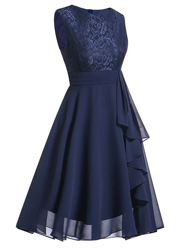 Women‘s Party Dress Homecoming Dress Wedding Guest Dress Lace Dress Midi Dress Pink Wine Navy Blue Sleeveless Solid Color Lace Spring Summer Crew Neck Elegant Party Spring Dress 2022 S M L XL XXL 9 Women‘s Party Dress Homecoming Dress Wedding Guest Dress Lace Dress Midi Dress Pink Wine Navy Blue Sleeveless Solid Color Lace Spring Summer Crew Neck Elegant Party Spring Dress 2022 S M L XL XXL - Image 7