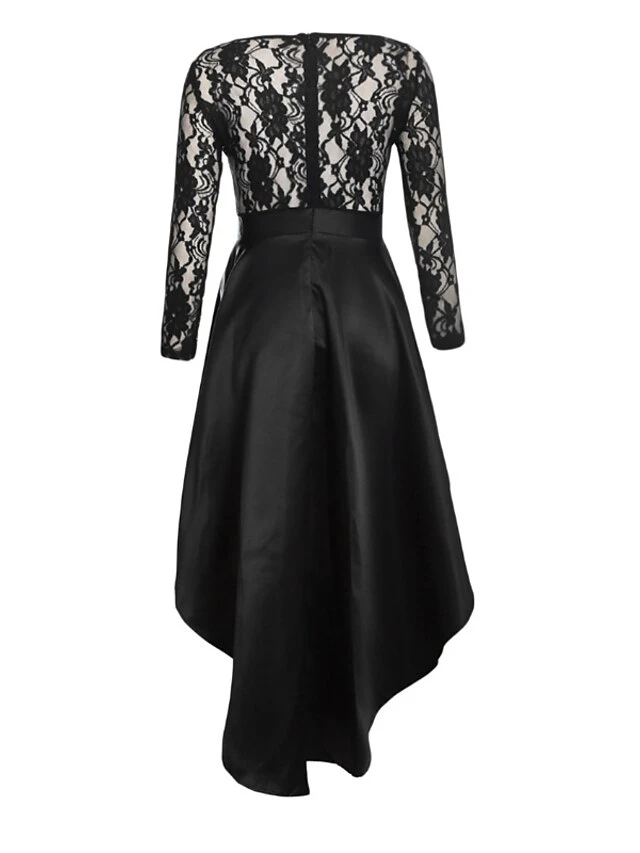 Women‘s Prom Cocktail Party Dress Lace Dress Long Dress Maxi Dress Black Blue Red Long Sleeve Pure Color Lace Winter Fall Autumn Crew Neck Winter Dress 2023 S M L XL 12 Women‘s Prom Cocktail Party Dress Lace Dress Long Dress Maxi Dress Black Blue Red Long Sleeve Pure Color Lace Winter Fall Autumn Crew Neck Winter Dress 2023 S M L XL - Image 10