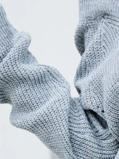 Women's Sweater Dress Winter Dress Jumper Dress Mini Dress Patchwork Cold Shoulder Daily Date Going Out Active Fashion V Neck Long Sleeve 2023 Loose Fit Black Blue Gray Color S M L XL Size -Tesla Style ppdxsh1692857020370