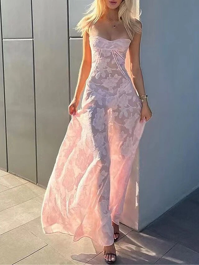 Women's Prom Dress Party Dress Corset Dress Long Dress Maxi Dress Pink Sleeveless Pure Color Lace Spring Fall Winter Spaghetti Strap Fashion Winter Dress Evening Party Wedding Guest 2023 S M L XL 10 Women's Prom Dress Party Dress Corset Dress Long Dress Maxi Dress Pink Sleeveless Pure Color Lace Spring Fall Winter Spaghetti Strap Fashion Winter Dress Evening Party Wedding Guest 2023 S M L XL - Image 8