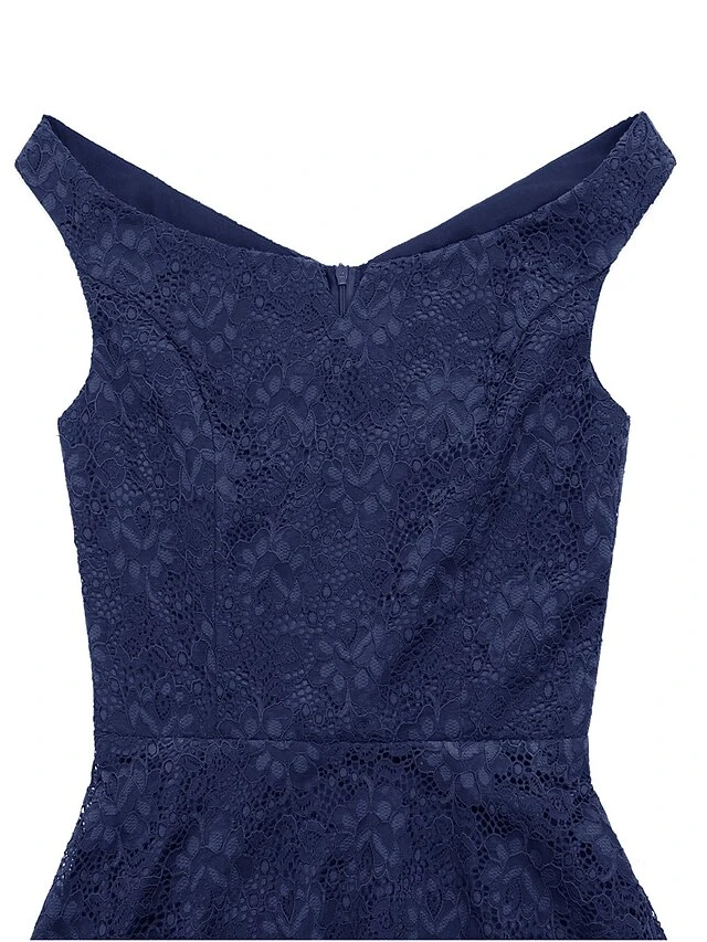 Women's Party Dress Lace Dress Cocktail Dress Midi Dress Wine Navy Blue Sleeveless Pure Color Backless Spring Fall Winter Off Shoulder Fashion Winter Dress Wedding Guest Vacation 2023 S M L XL XXL 8 Women's Party Dress Lace Dress Cocktail Dress Midi Dress Wine Navy Blue Sleeveless Pure Color Backless Spring Fall Winter Off Shoulder Fashion Winter Dress Wedding Guest Vacation 2023 S M L XL XXL - Image 6