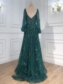 Women‘s Prom Dress Party Dress Sequin Dress Long Dress Maxi Dress Pink Gold Green Long Sleeve Pure Color Sparkly Glitter Sequins Spring Fall Winter V Neck Fashion Winter Dress Wedding Guest -Tesla Style pryxwl1693897496065