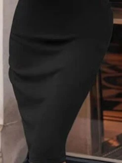 Women's Party Dress Sequin Dress Work Dress Knee Length Dress Silver Black Gray Black Long Sleeve Pure Color Sequins Spring Fall Winter V Neck Stylish Party Winter Dress Vacation 2023 S M L XL XXL -Tesla Style pswwbj1638862999504