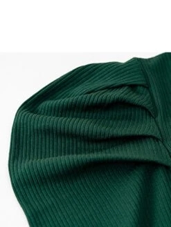 Women's Sweater Dress Winter Dress Jumper Dress Mini Dress Ruched Button Outdoor Street Daily Active Fashion Crew Neck Long Sleeve 2023 Slim Black Brown Green Color S M L XL Size -Tesla Style pxftdd1692770992912