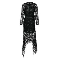 Women‘s Semi Formal Party Dress Lace Dress Long Dress Maxi Dress Green Blue Purple Wine White Black Long Sleeve Pure Color Stand Collar Sexy Fall Dress S M L XL XXL 3XL 4XL 5XL / Winter Dress -Tesla Style pyhikc1693290727803