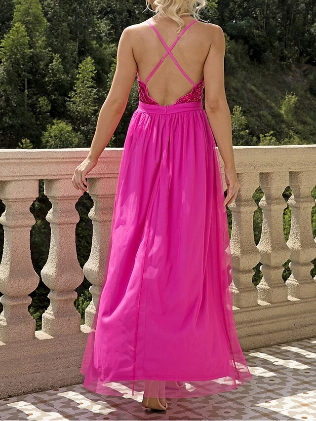 Women's Sequin Dress Swing Dress Slip Dress Long Dress Maxi Dress Purple Fuchsia Dark Blue Sleeveless Pure Color Sequins Summer Spring Spaghetti Strap Party Wedding Guest Evening Party Slim 2023 S M 10 Women's Sequin Dress Swing Dress Slip Dress Long Dress Maxi Dress Purple Fuchsia Dark Blue Sleeveless Pure Color Sequins Summer Spring Spaghetti Strap Party Wedding Guest Evening Party Slim 2023 S M - Image 8