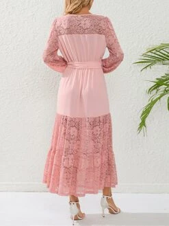 Women's Prom Dress Party Dress Lace Dress Long Dress Maxi Dress Black Pink Red Long Sleeve Pure Color Lace Spring Fall Winter Crew Neck Fashion Winter Dress Birthday Evening Party 2023 S M L XL XXL 25 Women's Prom Dress Party Dress Lace Dress Long Dress Maxi Dress Black Pink Red Long Sleeve Pure Color Lace Spring Fall Winter Crew Neck Fashion Winter Dress Birthday Evening Party 2023 S M L XL XXL -Tesla Style qcckad1692341639059