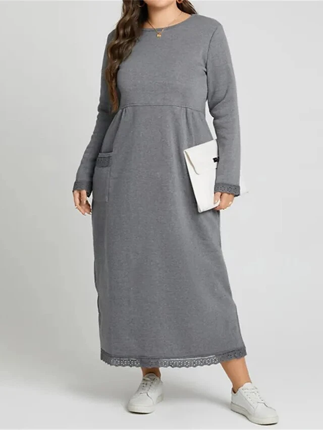 Women's Casual Dress Sweatshirt Dress Winter Dress Long Dress Maxi Dress Ruched Pocket Outdoor Daily Going Out Fashion Streetwear Crew Neck Long Sleeve 2023 Loose Fit Black Wine Purple Color S M L XL 3 Women's Casual Dress Sweatshirt Dress Winter Dress Long Dress Maxi Dress Ruched Pocket Outdoor Daily Going Out Fashion Streetwear Crew Neck Long Sleeve 2023 Loose Fit Black Wine Purple Color S M L XL