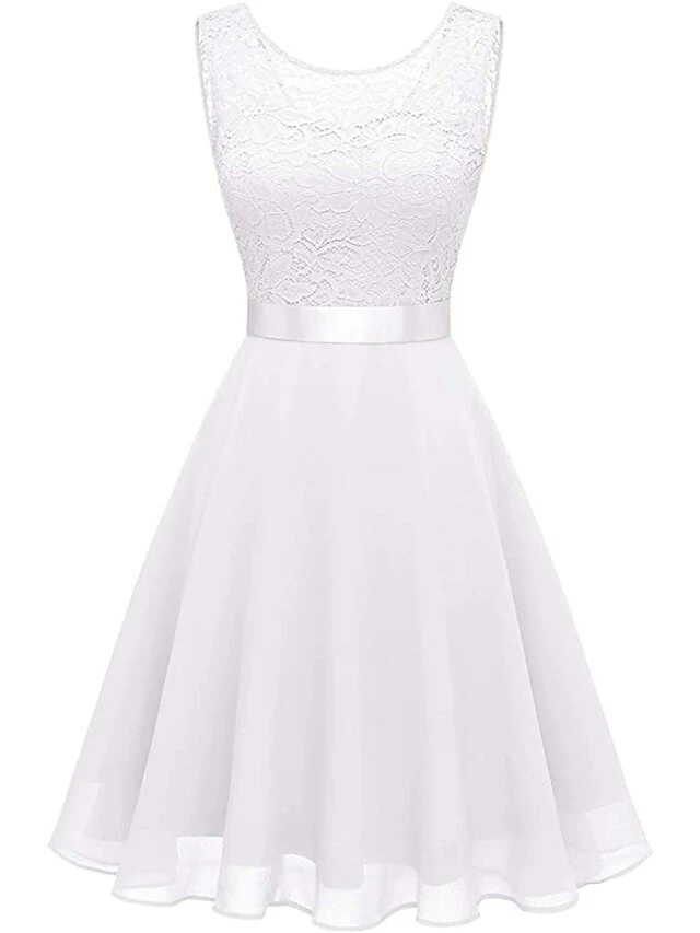 Women‘s Party Dress Lace Dress Knee Length Dress Pink Red Wine Dark Blue Red White Black Sleeveless Pure Color Lace Spring Summer Crew Neck Elegant 2022 XS S M L XL XXL XXXL 16 Women‘s Party Dress Lace Dress Knee Length Dress Pink Red Wine Dark Blue Red White Black Sleeveless Pure Color Lace Spring Summer Crew Neck Elegant 2022 XS S M L XL XXL XXXL - Image 14