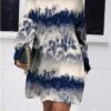 Women's Casual Dress Sweatshirt Dress Mini Dress Warm Fashion Outdoor Holiday Vacation Crew Neck Pocket Print Graphic Loose Fit Blue Purple Green S M L XL XXL -Tesla Style qexkah1696943356475