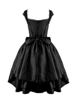 Women‘s Halloween Dress Retro Gothic Vintage Dress Midi Dress Party Outdoor Lace Up Drawstring Plain Square Neck Sleeveless Loose Fit Summer Spring 2023 Black S M L XL -Tesla Style qfhshj1677217636938