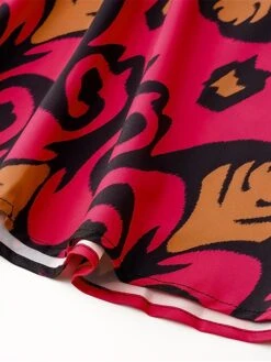 Women's Work Dress Semi Formal Dress A Line Dress Fashion Mini Dress Lace Up Button V Neck Long Sleeve Leopard Color Block Regular Fit Black White Red Fall S M L XL XXL -Tesla Style qfpvkg1693300587618