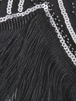 Women‘s Halloween Dress Party Dress Fringe Dress Sequin Dress Midi Dress Silver Black White Sleeveless Floral Sequins Summer Spring Fall Crew Neck Party Party Summer Dress 2023 XS S M L XL XXL -Tesla Style qhbzcm1639031528922