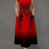 Women's Work Dress Semi Formal Dress Fashion Maxi Dress Pocket Print Crew Neck Sleeveless Floral Regular Fit Black Wine Summer Spring S M L XL -Tesla Style qhfagi1673257591483