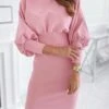Women‘s Sweater Dress Winter Dress Sheath Dress Black Pink Wine Light Blue Gray Long Sleeve Pure Color Ruched Winter Fall Crew Neck Elegant Casual Modern Fit 2022 S M L XL XXL 3XL -Tesla Style qhmyzu1631776111028